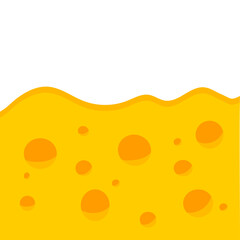 Cartoon Illustration of Yellow Cheese