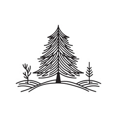 Obraz premium Isolated Christmas Tree Icon in Silhouette Style - Vector Format.