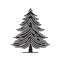 Obraz premium Christmas Tree outline Icon on White Background - Vector.