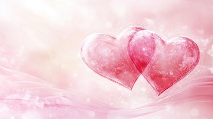 Fototapeta premium A romantic background image with hearts and floral elements.