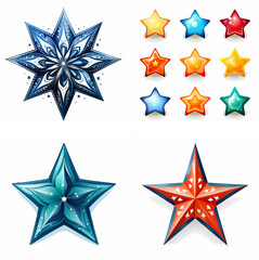 Obraz premium star shape star outline hand drawn star red star silver star gold stars background stars cartoon
