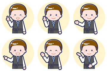 男性バーテンダーのポーズセット_03