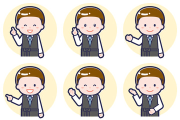 男性バーテンダーのポーズセット_03