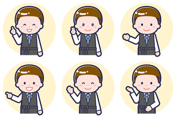 男性バーテンダーのポーズセット_03