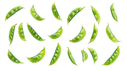 Fresh Green Peas in Various Arrangements
