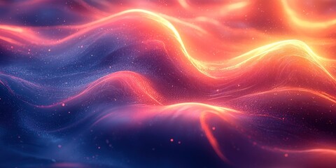 Abstract Background with Wavy Lines, Sparkles, and Gradient Colors