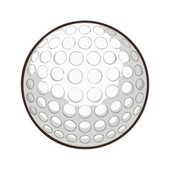 Realistic Dimpled Golf Ball Illustration, Detailed illustration of a golf ball with a dimpled surface, representing the sport of golf, recreation, and outdoor activities.
