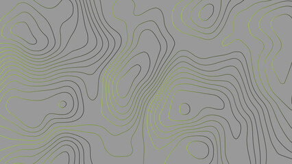 Geographic contour map paper texture. Terrain path isolated on a background. The gray on contours topography, stylized height of the lines. 