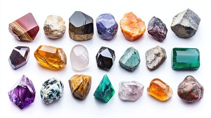 Colorful Collection of Diverse Natural Gemstones