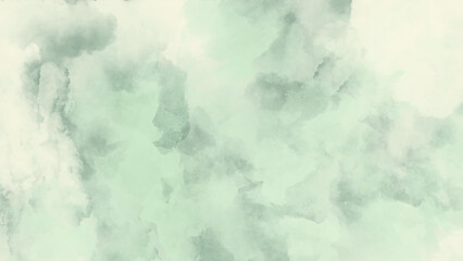 Green watercolor background with clouds effect.	Watercolor wash background blending shades. Green sky gradient watercolor background with clouds texture.