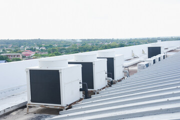 Air compressor on the building