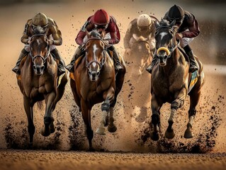 Thrilling photofinish moment captures the excitement of competitive racing.