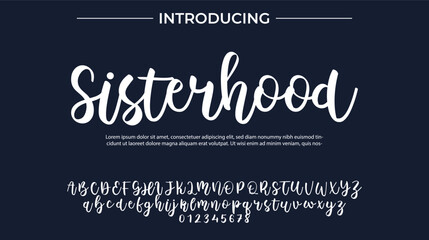 Sisterhood Font Stylish brush painted an uppercase vector letters, alphabet, typeface
