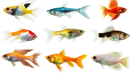 Naklejka premium Colorful Goldfish Variety for Aquatic Themed Projects