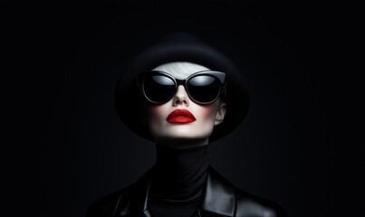 Portrait of a beautiful young female fashion model wearing designer clothes.