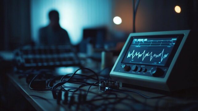 Close-Up of a Tense Lie Detector Examination