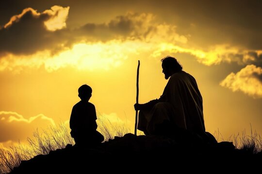 An evocative representation of sacrifice and trust in God’s plan.