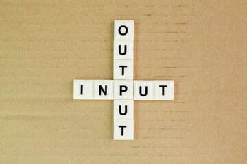 crossword alphabet letters with input and output words. this results chain, inputs are used in...