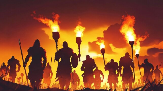 The powerful silhouette of Gideon leading his 300 men.