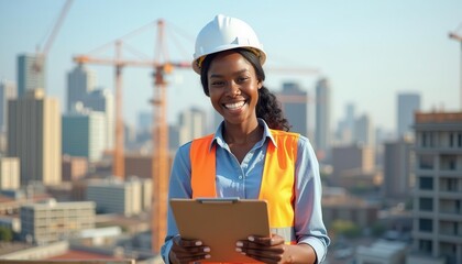 Construction Engineer in Full PPE Standing and Observing a Construction Site, Showcasing Safety, Professionalism, and Engineering Expertise