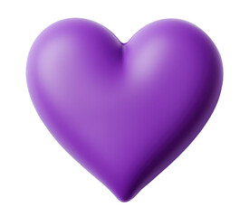 Purple heart isolated on transparent background