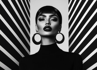 Portrait of a beautiful young female fashion model wearing designer clothes.