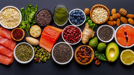 A vibrant image of healthy foods promoting balanced nutrition and its role in overall health 