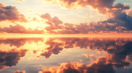 Fototapeta premium Golden Sunset Reflected in Calm Water