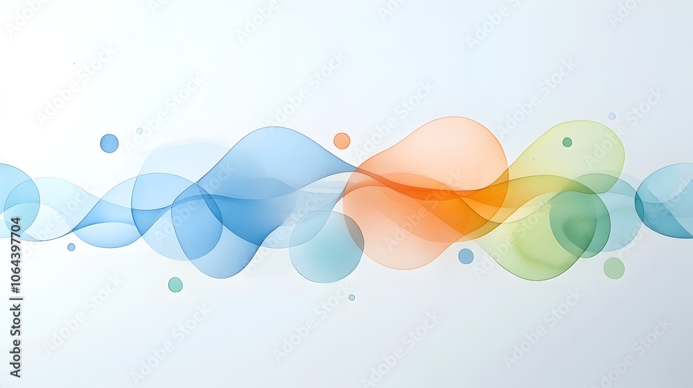 Leinwandbilder tranquil oceanic watercolor texture with flowing wave pattern abstract vibrant blue and green brushs
