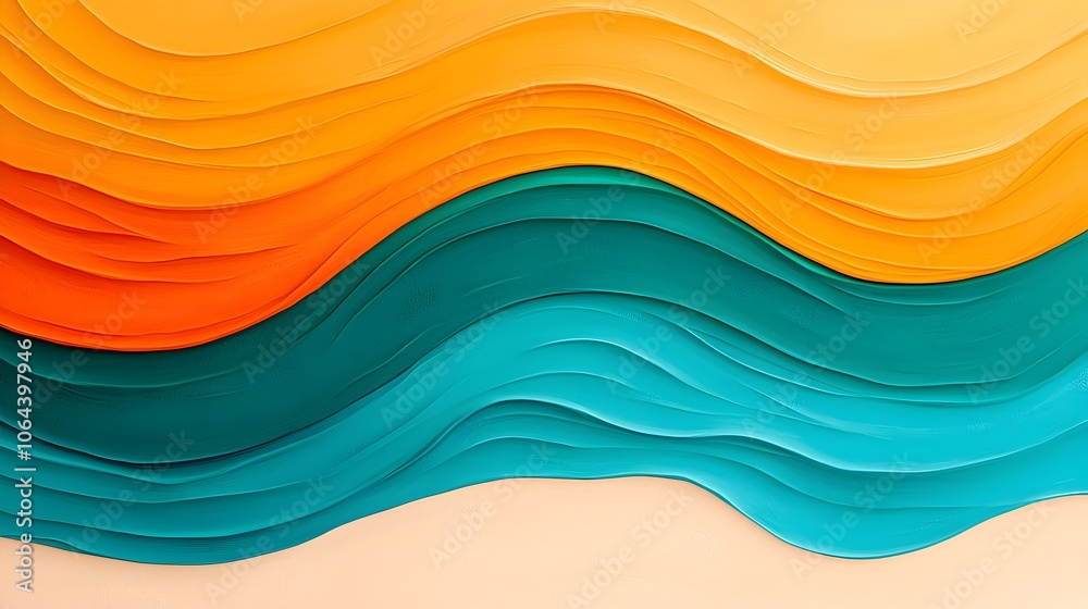 Poster Smooth and vivid gradient waves seamlessly blending across a captivating digital canvas creating a serene and harmonious abstract backdrop with soft textures and a modern elegant aesthetic