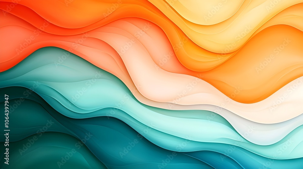 Leinwandbilder Smooth vibrant gradient waves blending seamlessly across the canvas creating a mesmerizing and captivating digital backdrop with soft textured elements for a premium modern aesthetic