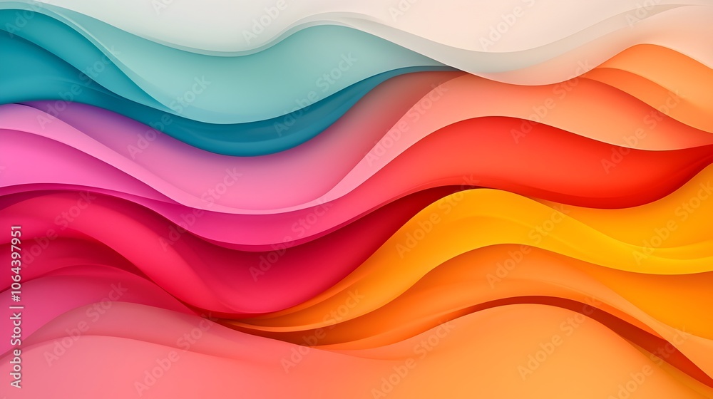 Aufkleber Captivating abstract gradient waves blending across a vivid softly textured canvas backdrop creating a mesmerizing and harmonious visual experience