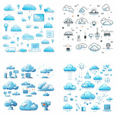 Obraz premium cloud technology white cloud technology abstract network technology cloud computing cloud server information technology tag cloud
