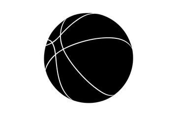 Black basketball silhouette, Basketball ball isolated icon, vector illustration.