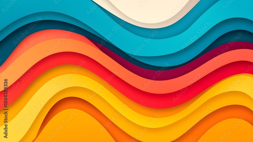 Poster Vibrant and Bold Striped Composition with a Dynamic Energetic Colorful Pattern  Geometric Abstract Background with Contrasting Hues and Rhythmic Visuals