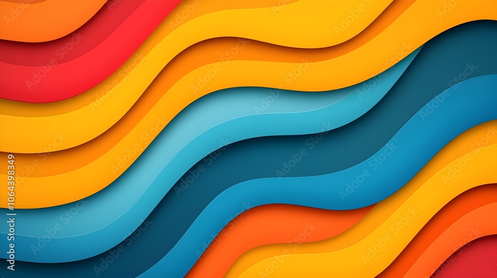 Leinwandbilder Vibrant and bold striped abstract pattern created with a dynamic mix of colors showcasing a harmonious and energetic visual design