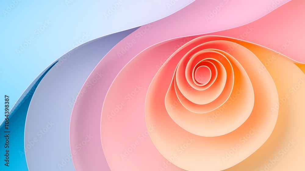 Leinwandbilder soft swirling pastel spiral creating a hypnotic and visually striking abstract background with capti