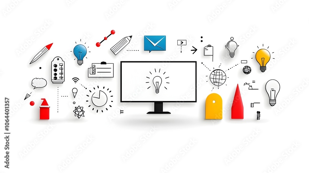 Poster Live webinar icon set in line style with various symbols for business meeting classroom and conference sessions on a white background  Representing online learning virtual presentations training