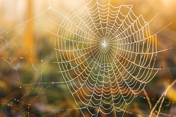 Fototapeta premium spider web with dew drops