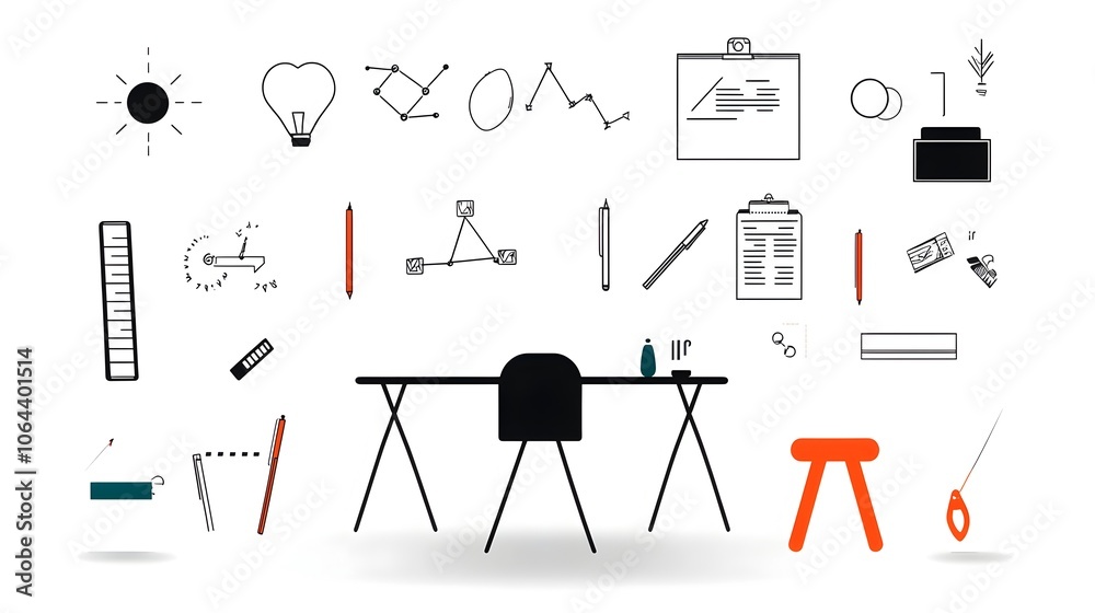Leinwandbilder set of line art style icons representing various meeting related concepts such as conference classro