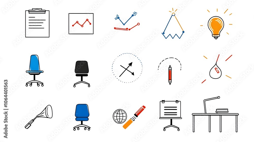 Leinwandbilder minimal line style icons featuring various meeting and conference symbols such as classroom discussi
