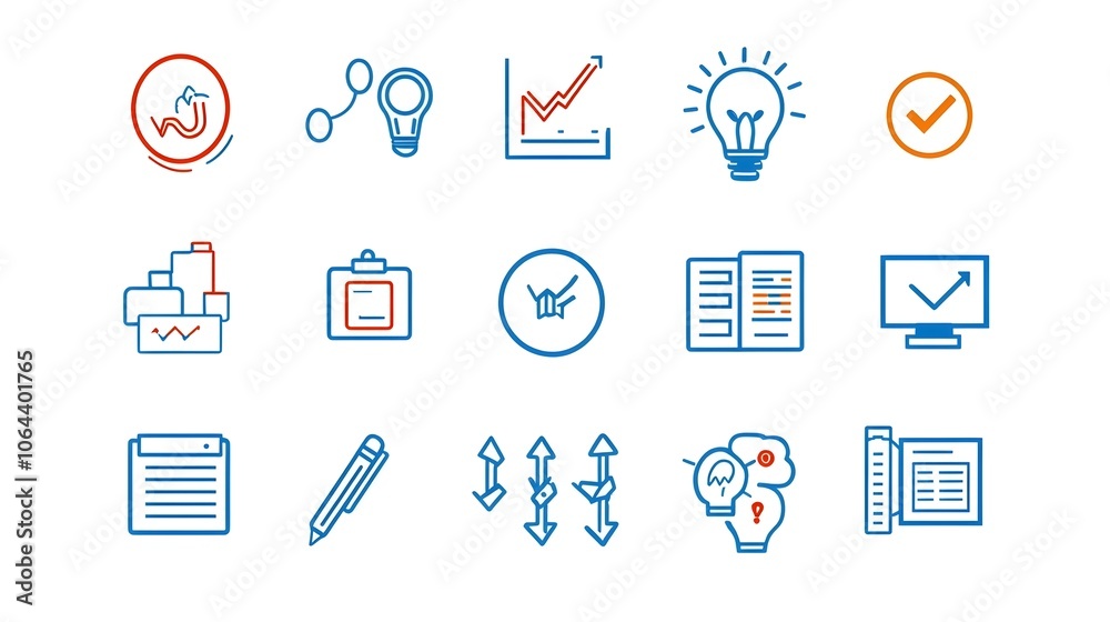 Poster elegant line icon set perfect for designs related to conferences meetings classroom discussions and 