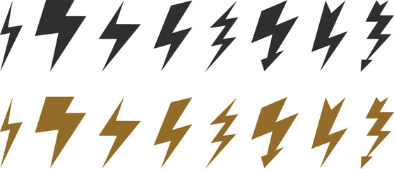 black and white background Electricity symbol, voltage sign, black and white lightning icon