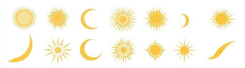 Summer Sunbeam in Modern Graphics: Natural Sunlight Icons PNG Image
