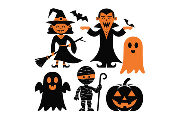 Halloween character vector and silouette