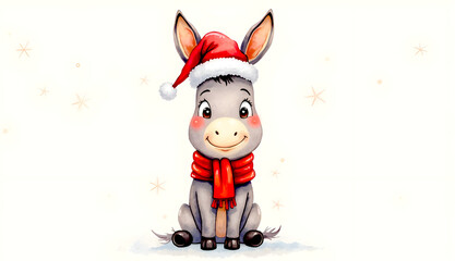 donkey with santa hat