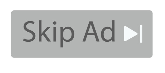 sign on a white background ad skip icon