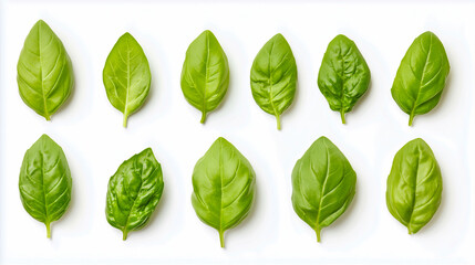Obraz premium basil leaves isolated 