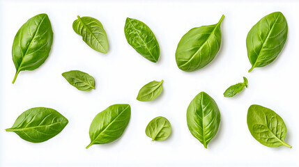 basil leaves isolated 