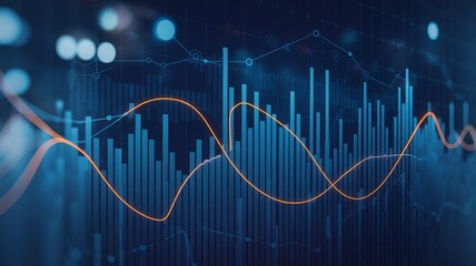 Stock Market Analysis - Interactive Bar and Line Charts on Dark Background